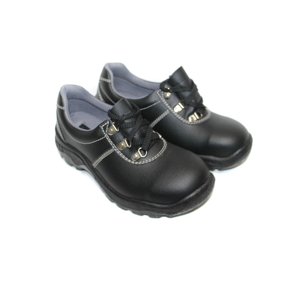 Полуботинки из иск. кожи рабочие с металлическим подноском на шнурках цвет чёрный