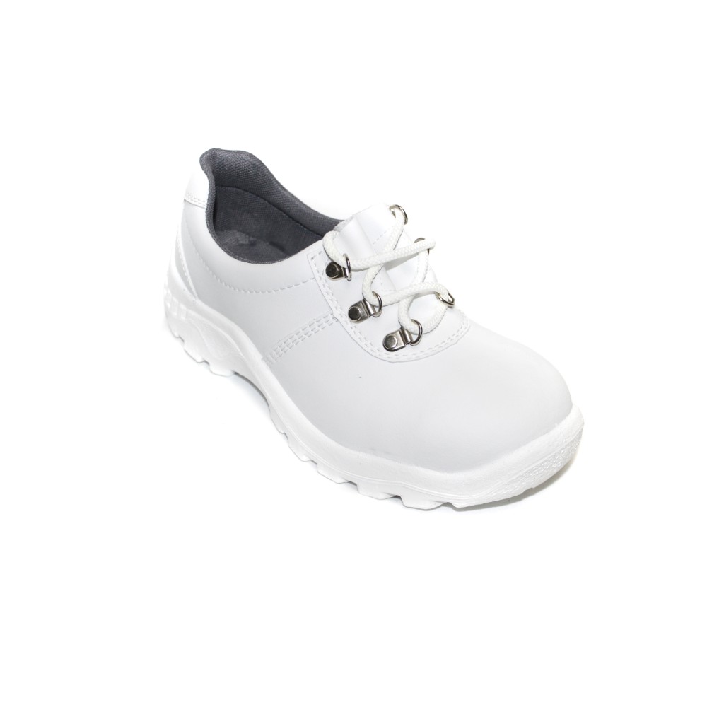 Полуботинки из иск. кожи рабочие на шнурках с термопластичным подноском цвет белый