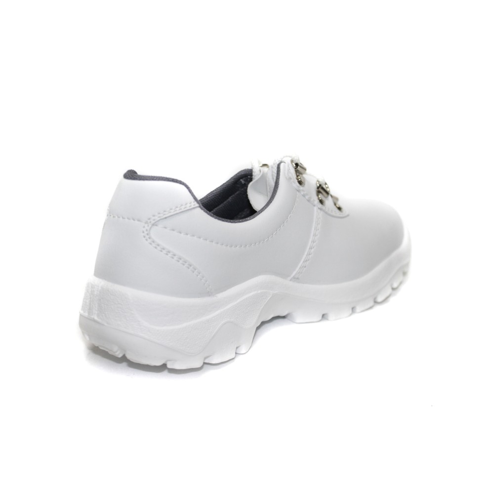 Полуботинки из иск. кожи рабочие на шнурках с термопластичным подноском цвет белый