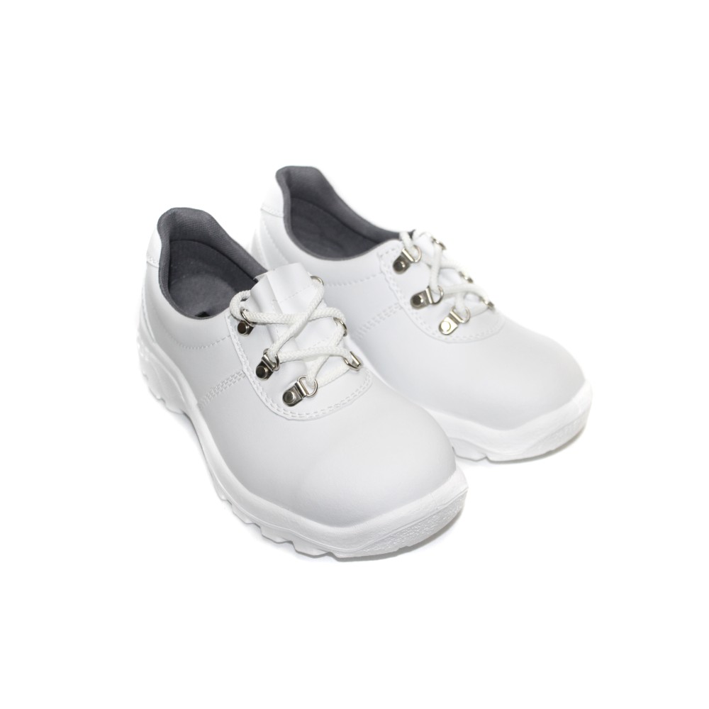 Полуботинки из иск. кожи рабочие на шнурках с термопластичным подноском цвет белый