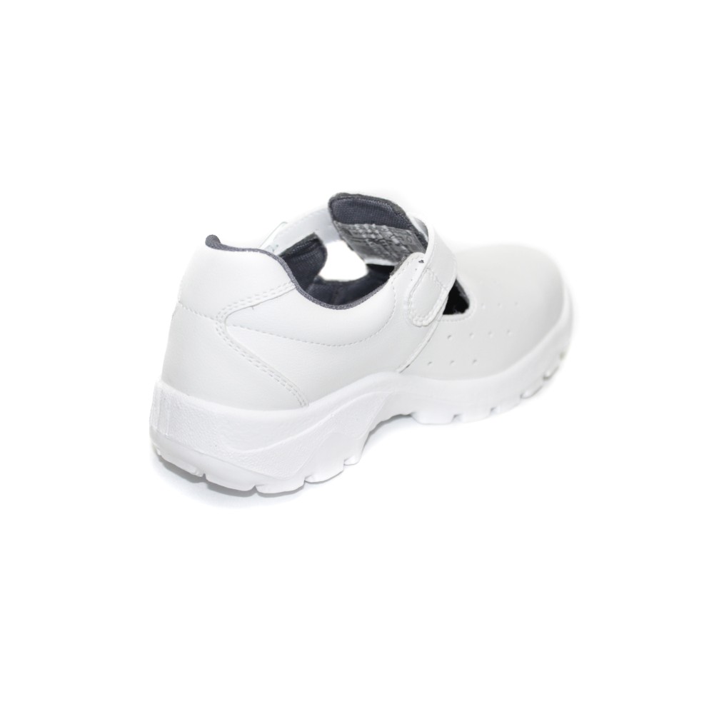 Полуботинки из иск. кожи с термопластичным подноском на ремешке цвет белый