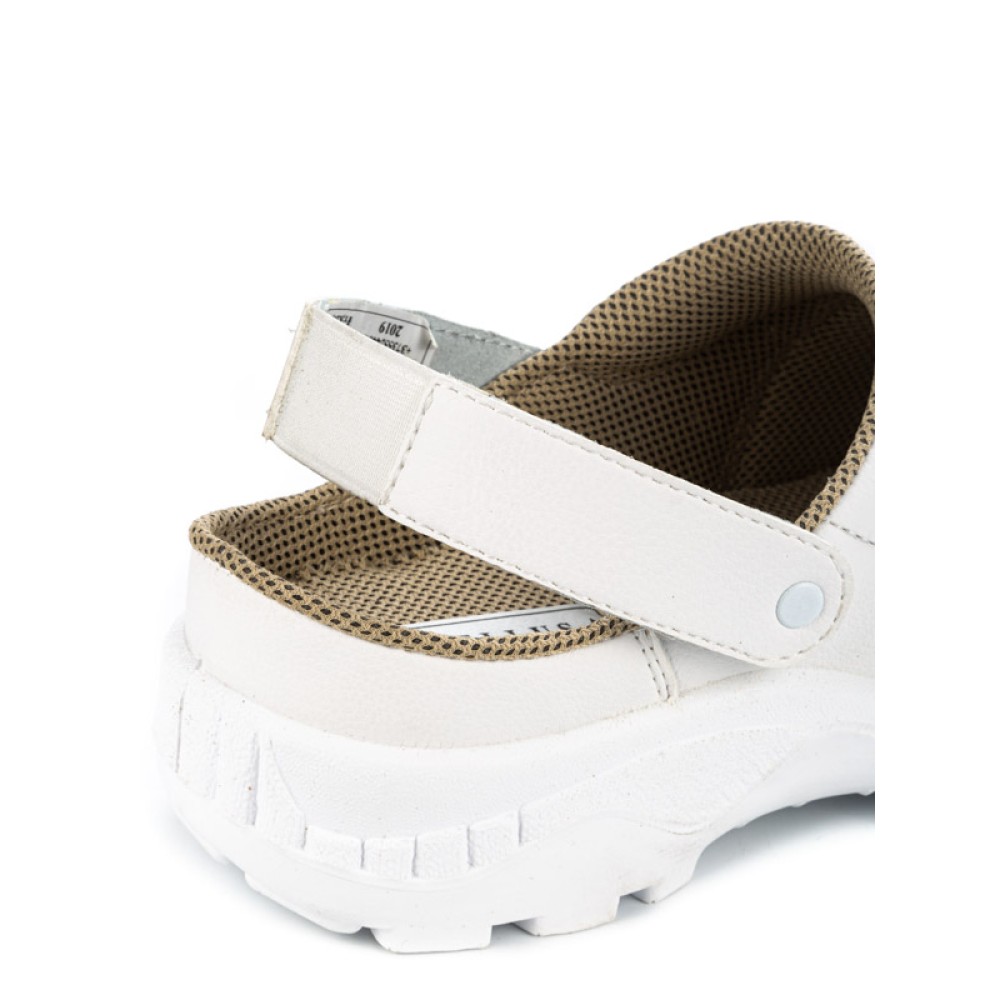 Полуботинки из иск. кожи типа Сабо с термопластичным подноском цвет белый