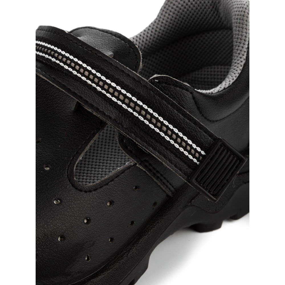 Полуботинки из иск. кожи с термопластичным подноском на липучке цвет чёрный