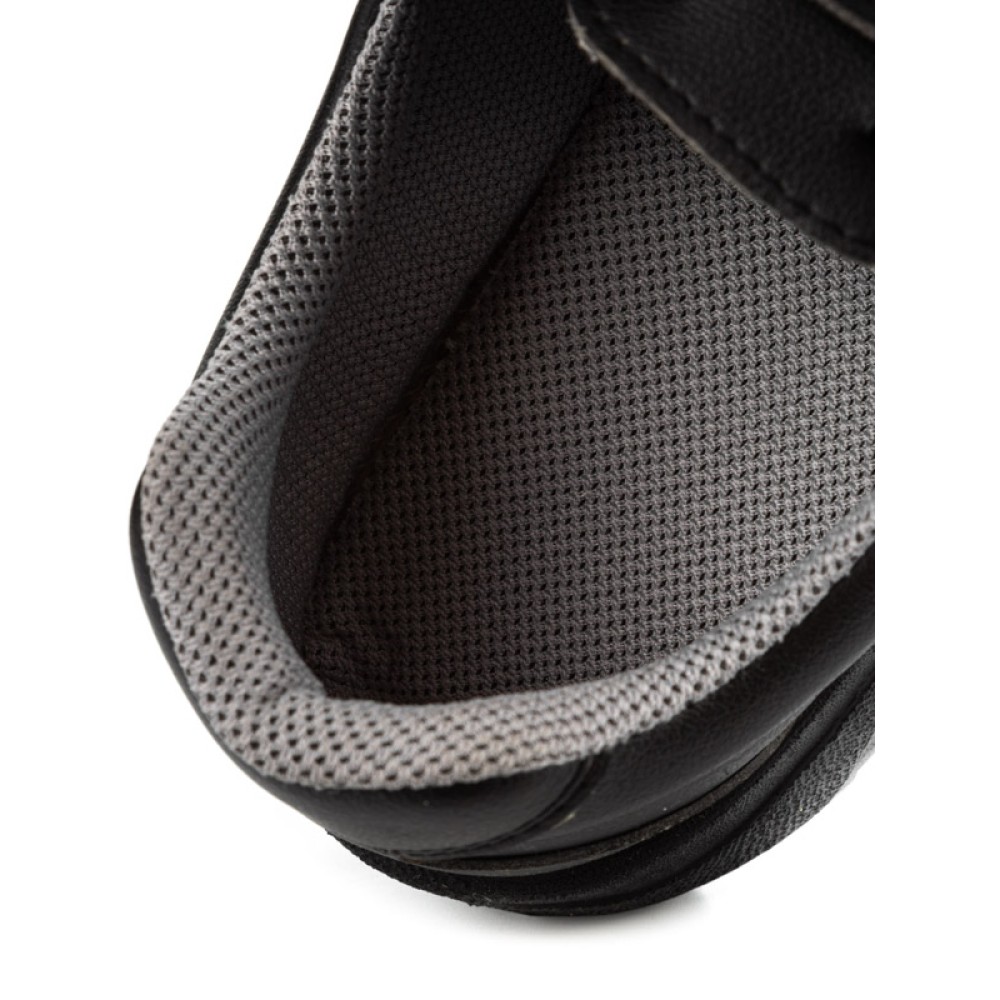 Полуботинки из иск. кожи с термопластичным подноском на липучке цвет чёрный