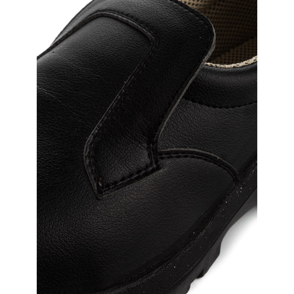 Полуботинки рабочие из иск. кожи с защитным металлическим подноском цвет чёрный