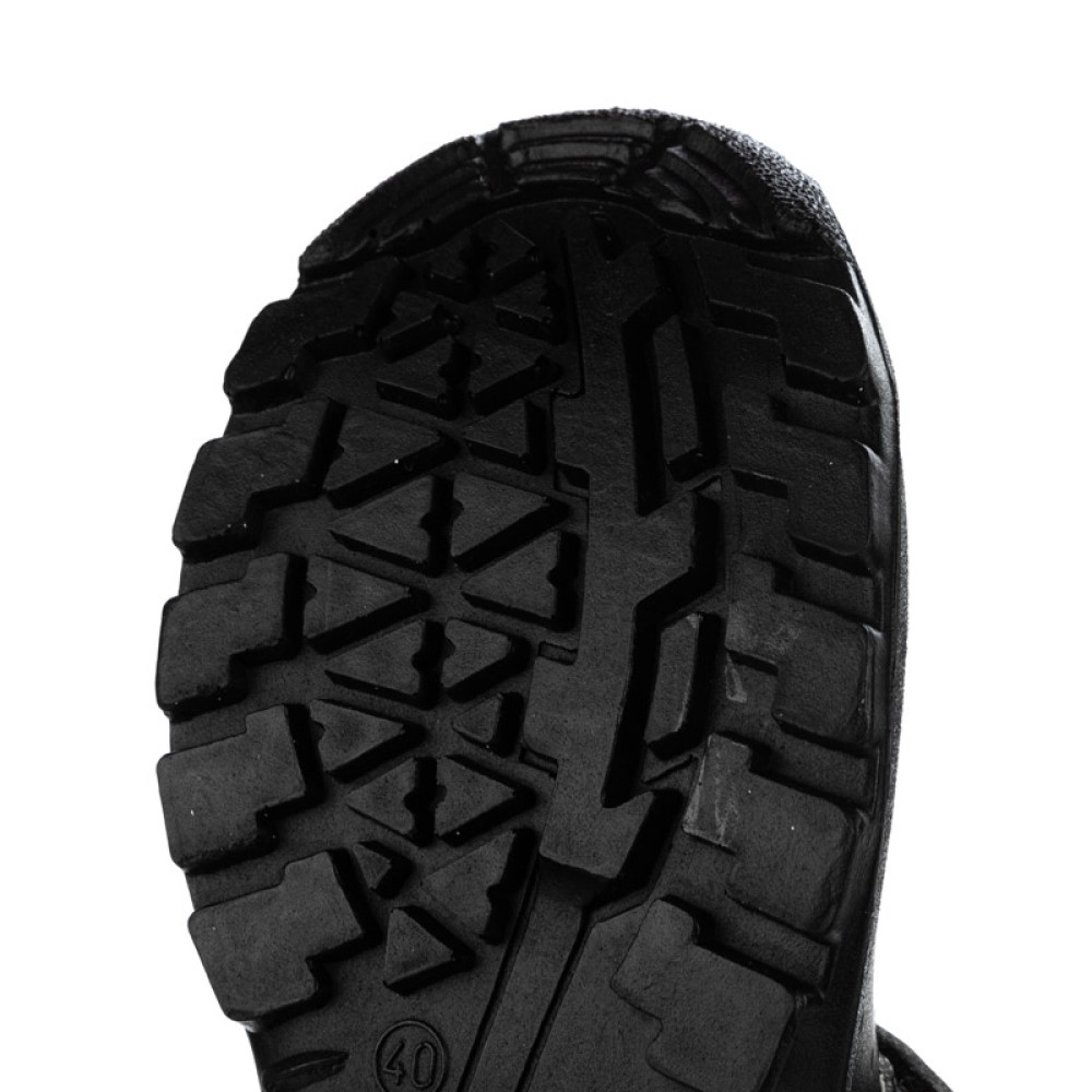 Полуботинки рабочие из нат. кожи на липучке с защитным термопластичным подноском цвет чёрный