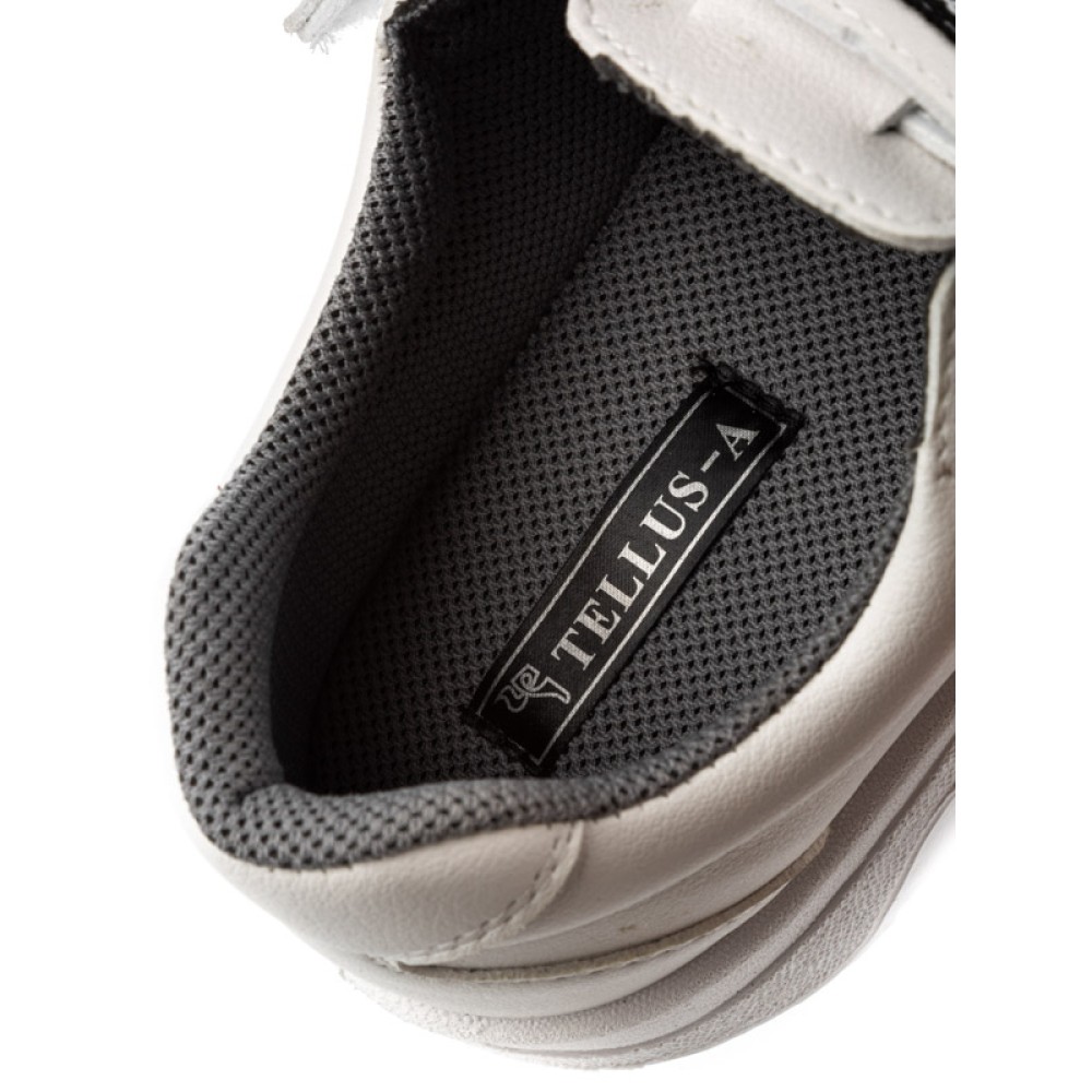 Полуботинки из нат. кожи рабочие на липучке с защитным термопластичным подноском цвет белый