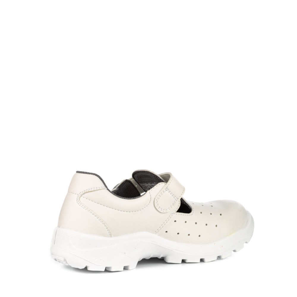 Полуботинки из нат. кожи рабочие на ремешке с защитным металлическим подноском цвет белый