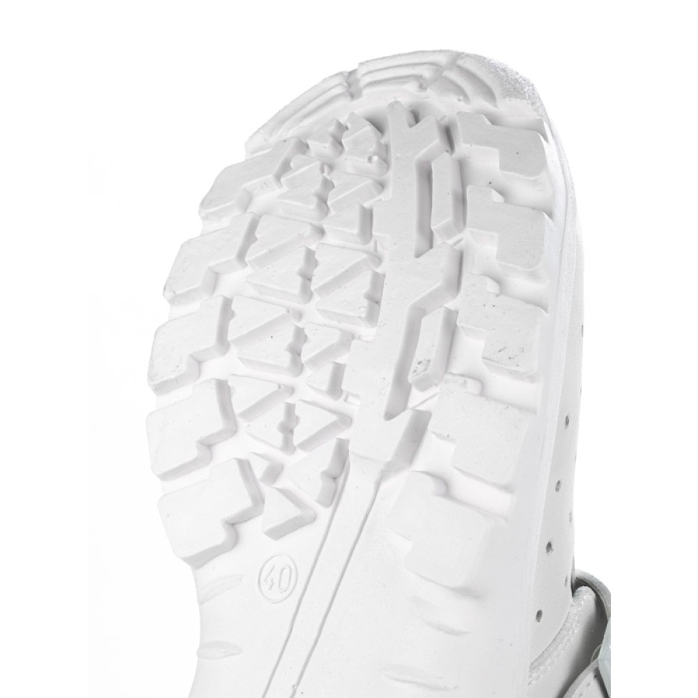 Полуботинки из нат. кожи рабочие на ремешке с защитным металлическим подноском цвет белый