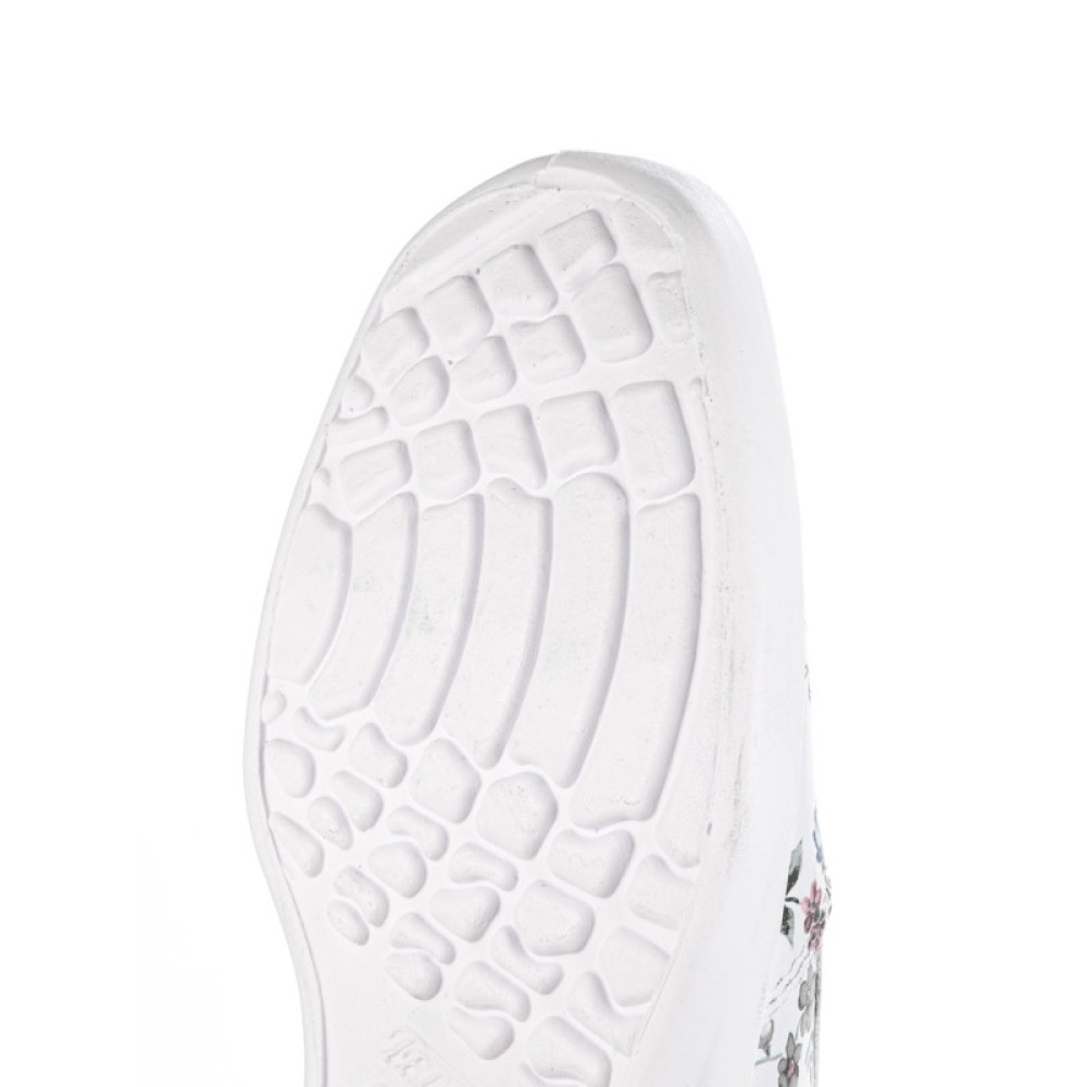 Туфли женские из натуральной кожи с принтом цвет белый