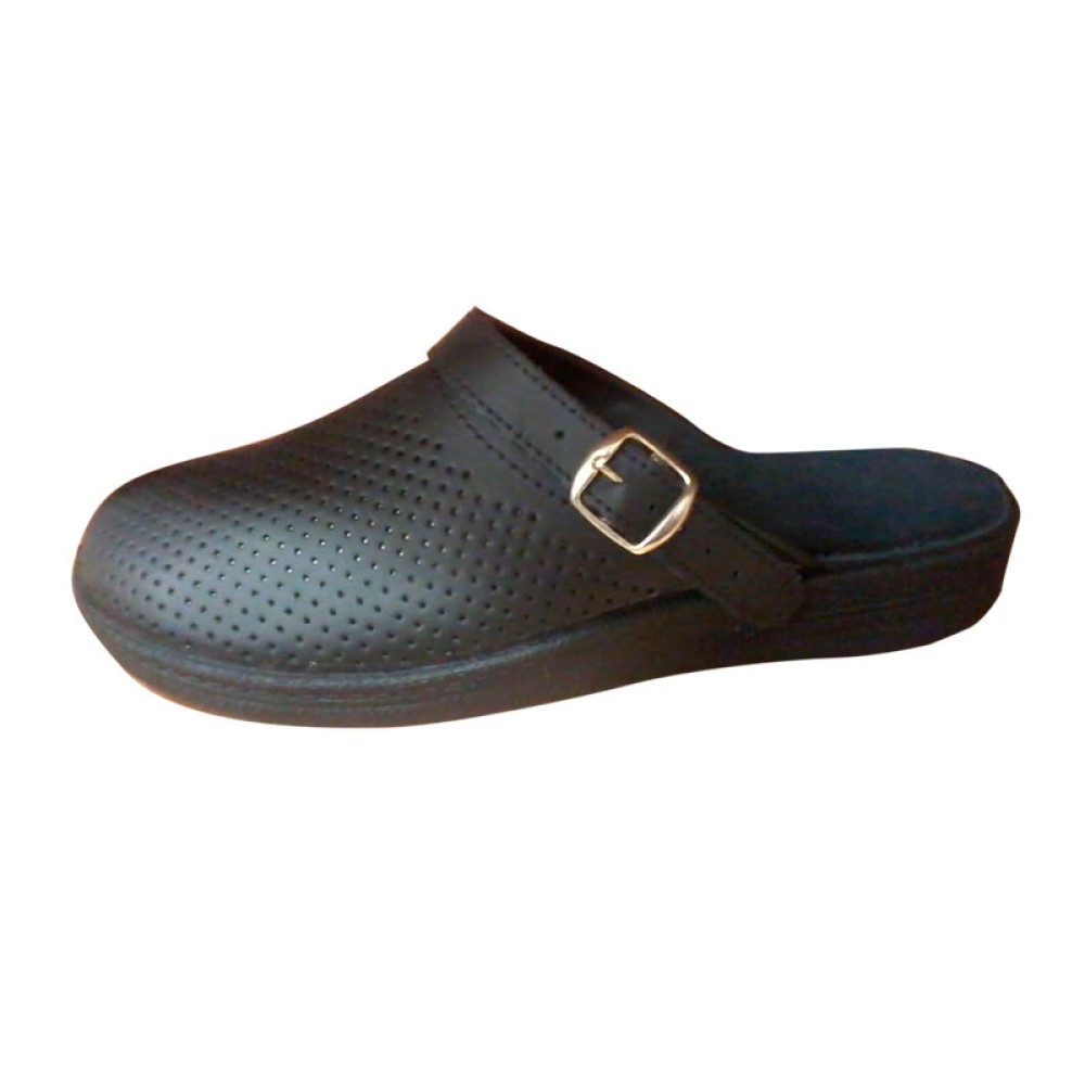 Сабо мужские из натуральной кожи и с натуральной стелькой цвет чёрный