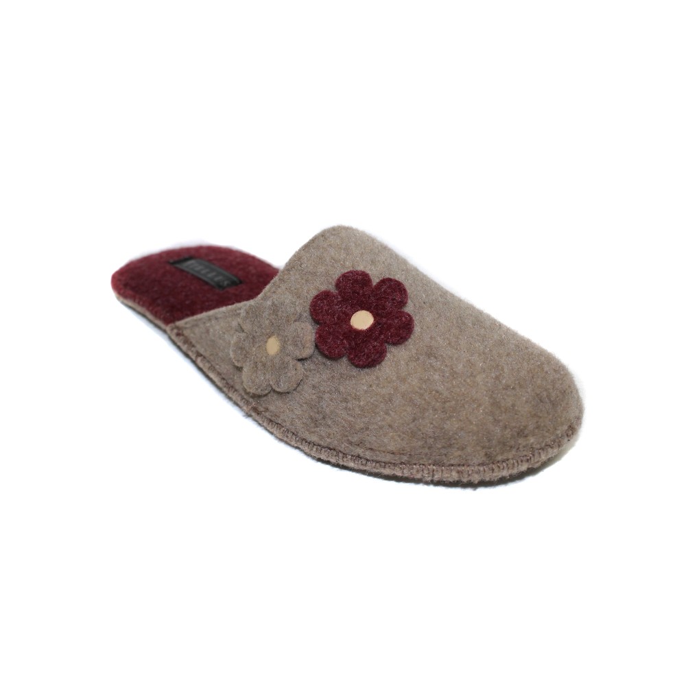 Тапки женские войлочные цвет бежевый