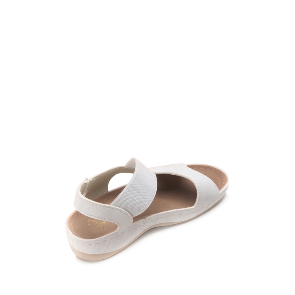 Сабо-сандалии женские на каждый день из искуссвенного нубука с открытым носом цвет белый