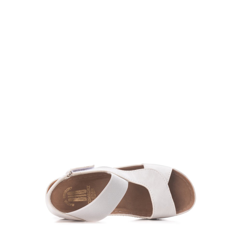 Сабо-сандалии женские на каждый день из искуссвенного нубука с открытым носом цвет белый