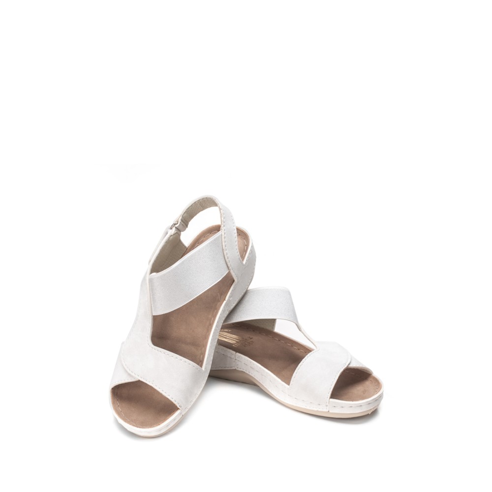 Сабо-сандалии женские на каждый день из искуссвенного нубука с открытым носом цвет белый