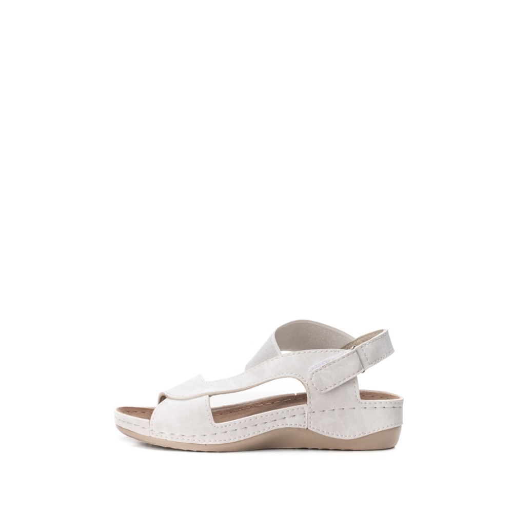 Сабо-сандалии женские на каждый день из искуссвенного нубука с открытым носом цвет белый