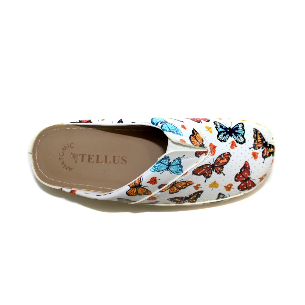 Сабо женские из искусственной кожи с принтом бабочек на стельке из нубука