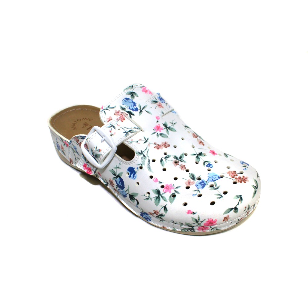 Сабо женские из искусственной кожи с ремешком в мелкий цветочный принт на стельке из нубука