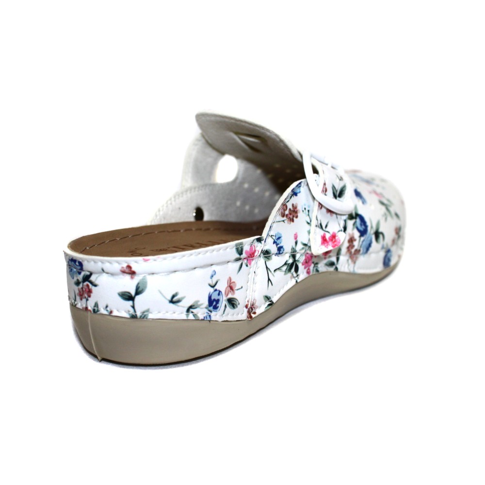 Сабо женские из искусственной кожи с ремешком в мелкий цветочный принт на стельке из нубука