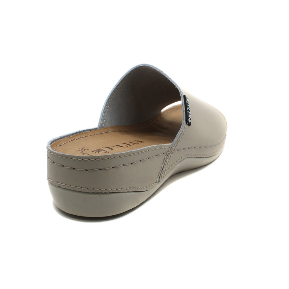 Сабо женские из натуральной кожи с открытым носом и стелькой из иск. нубука цвет бежевый