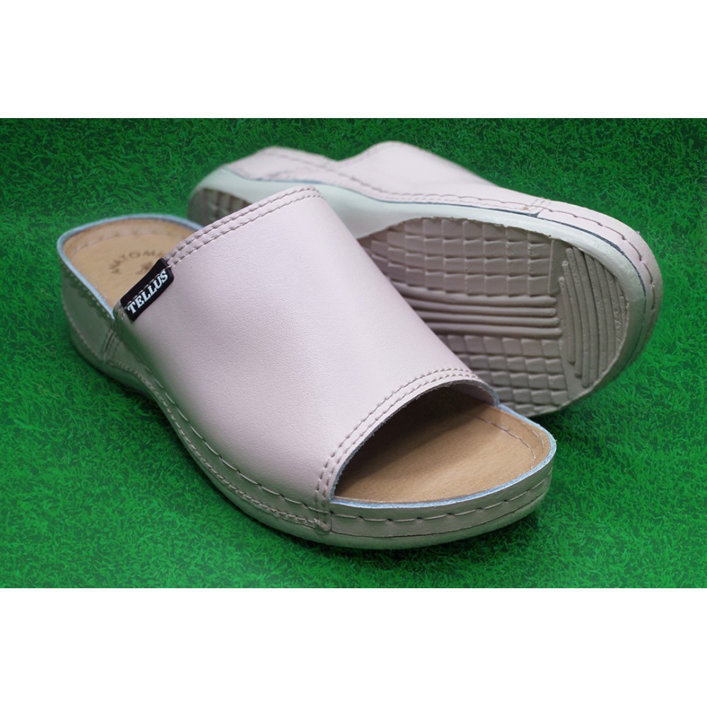 Сабо женские из натуральной кожи с открытым носом и стелькой из иск. нубука цвет розовый