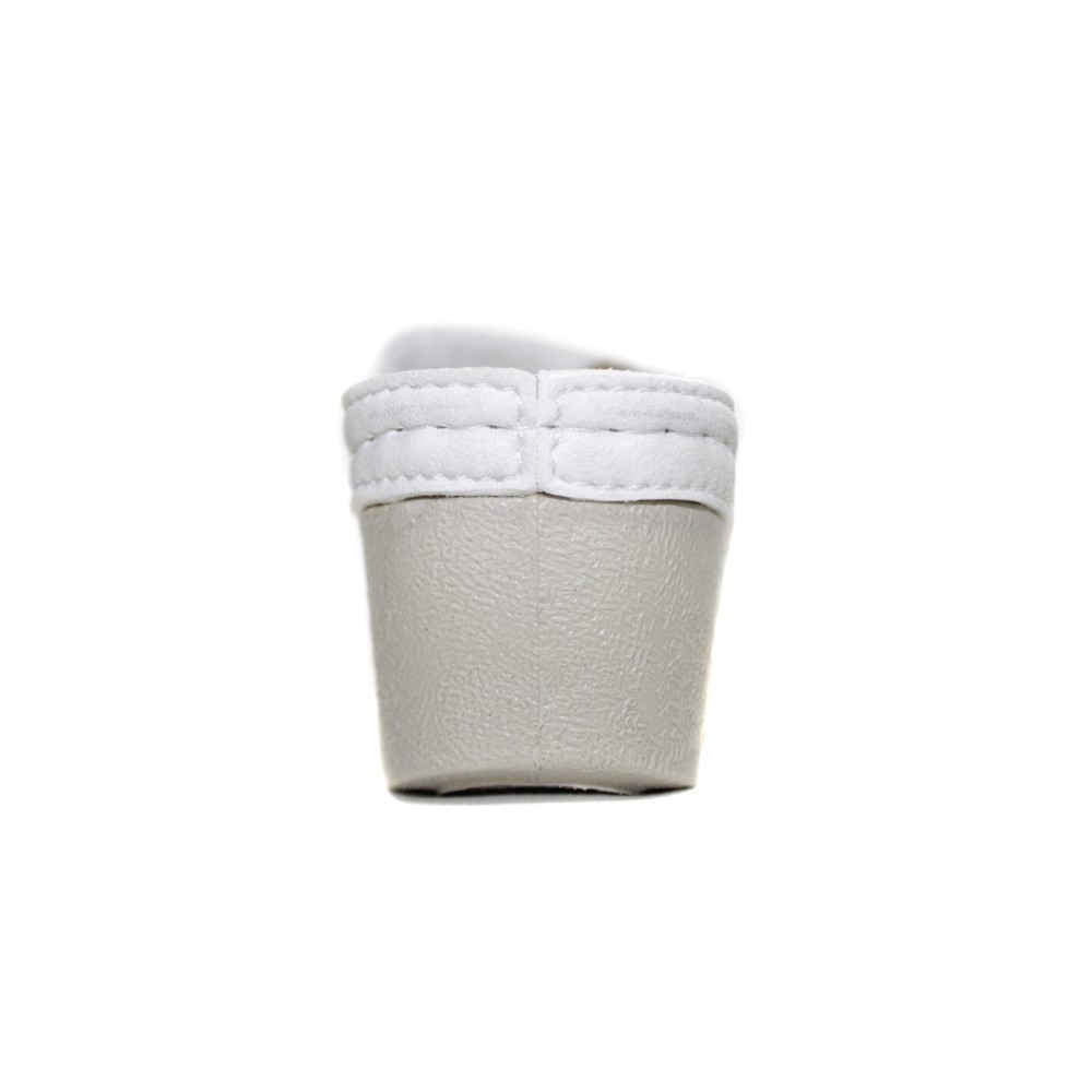 Сабо женские на каждый день из искуссвенного нубука на ремешке с открытым носом цвет белый