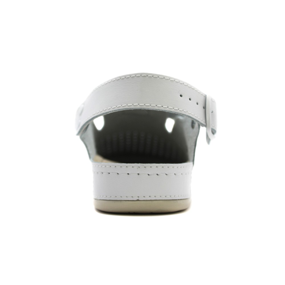 Сандалии сабо мужские из натуральной кожи со стелькой из иск. нубука цвет белый