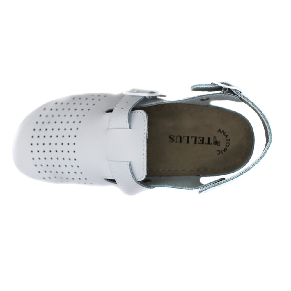 Сандалии сабо мужские из натуральной кожи со стелькой из иск. нубука цвет белый