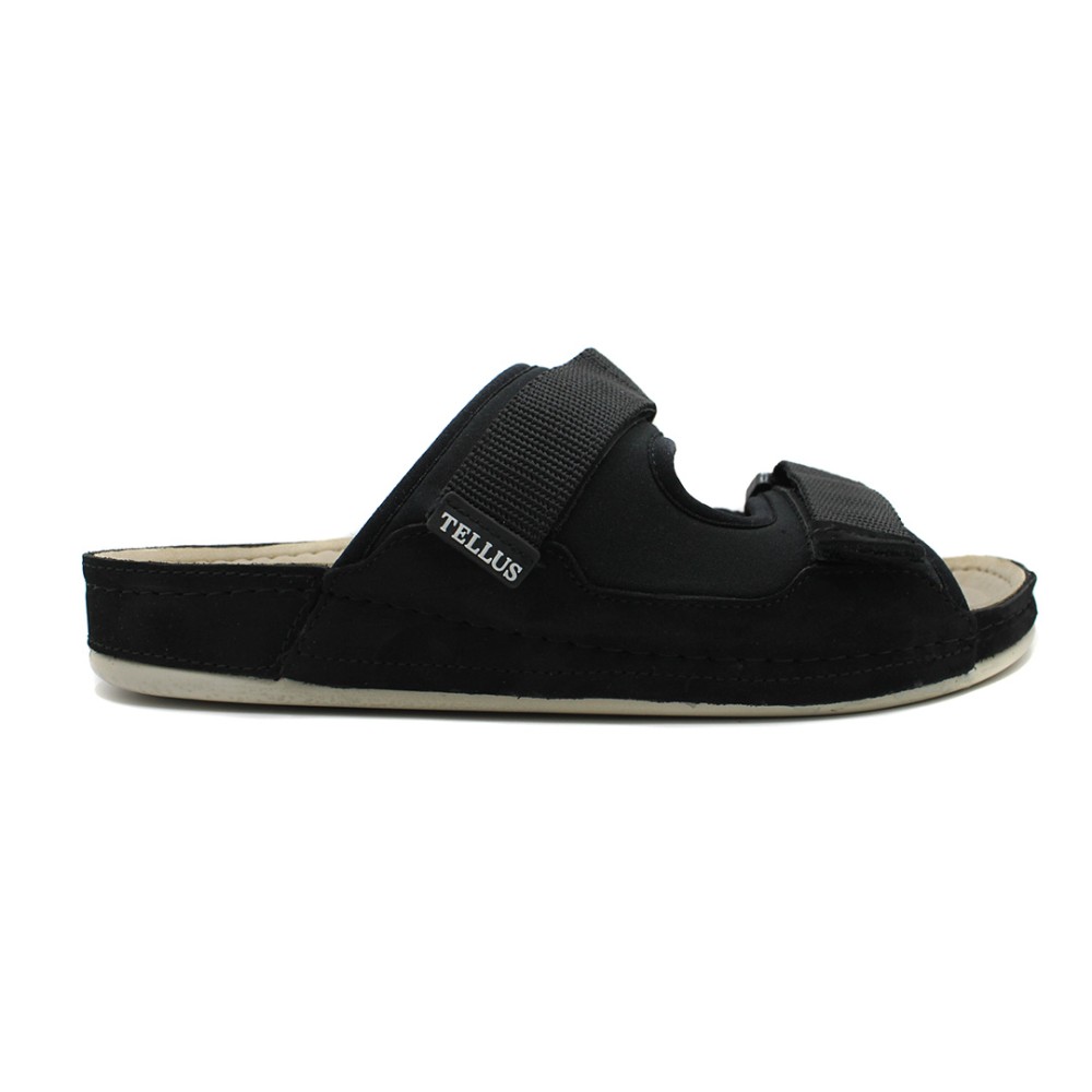 Сабо мужские на липучке из комбинированного материала нубук + текстиль