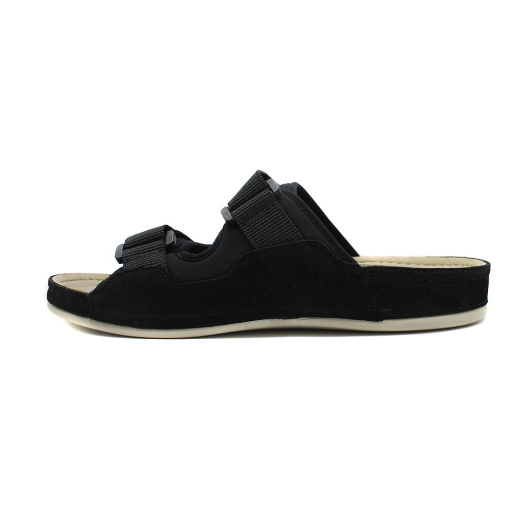 Сабо мужские на липучке из комбинированного материала нубук + текстиль