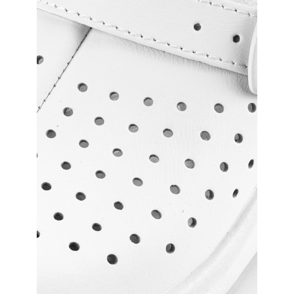 Сабо женские из натуральной кожи на высоком подъеме с натуральной стелькой цвет белый