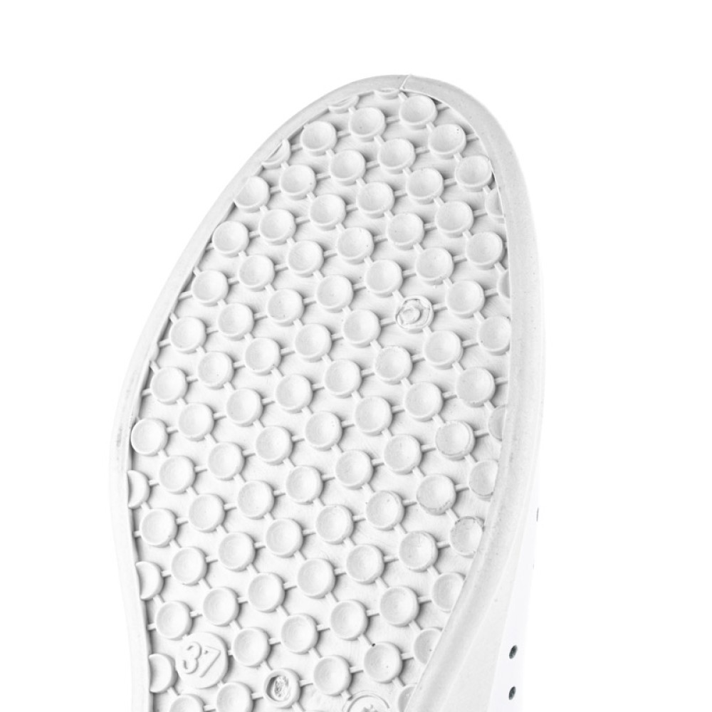 Сабо женские из натуральной кожи на высоком подъеме с натуральной стелькой цвет белый