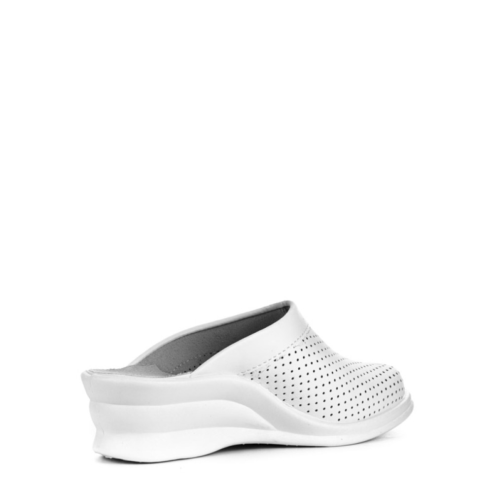 Сабо женские из натуральной кожи на высоком подъеме цвет белый