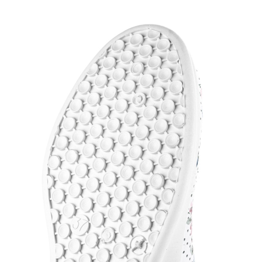 Сабо женские из натуральной кожи на высоком подъеме цвет белый с принтом