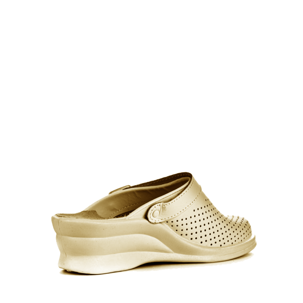 Сабо женские из натуральной кожи с ремешком на высоком подъеме цвет бежевый