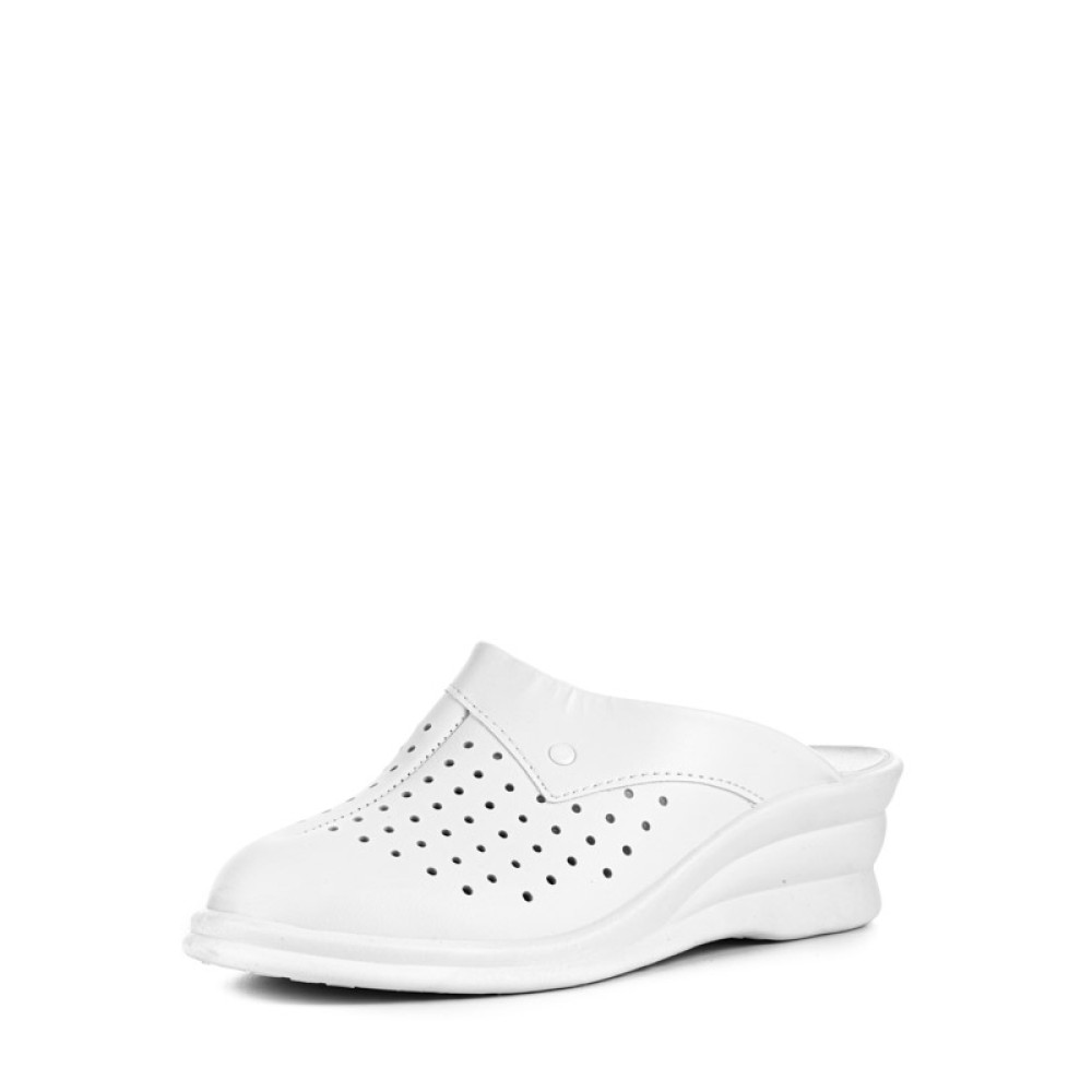 Сабо женские из искусственной кожи на высоком подъеме цвет белый