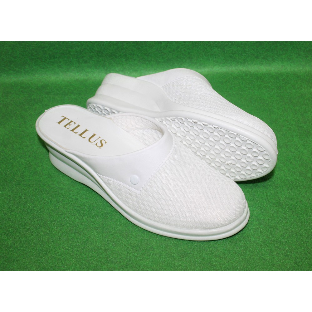 Сабо женские из текстильного материала (сетка) на ПВХ подошве цвет белый