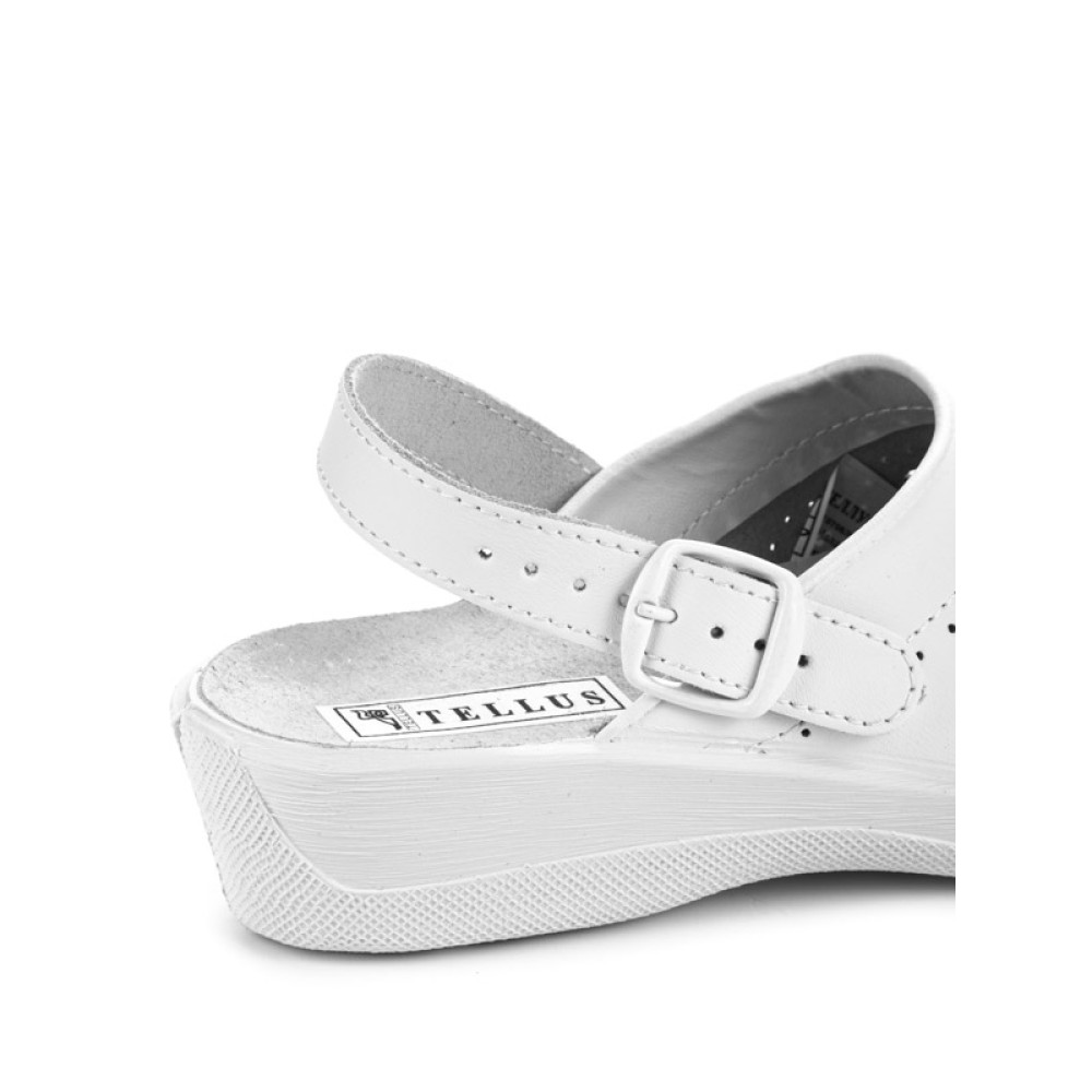 Сабо женские из натуральной кожи с ремешком на среднем подъеме цвет белый