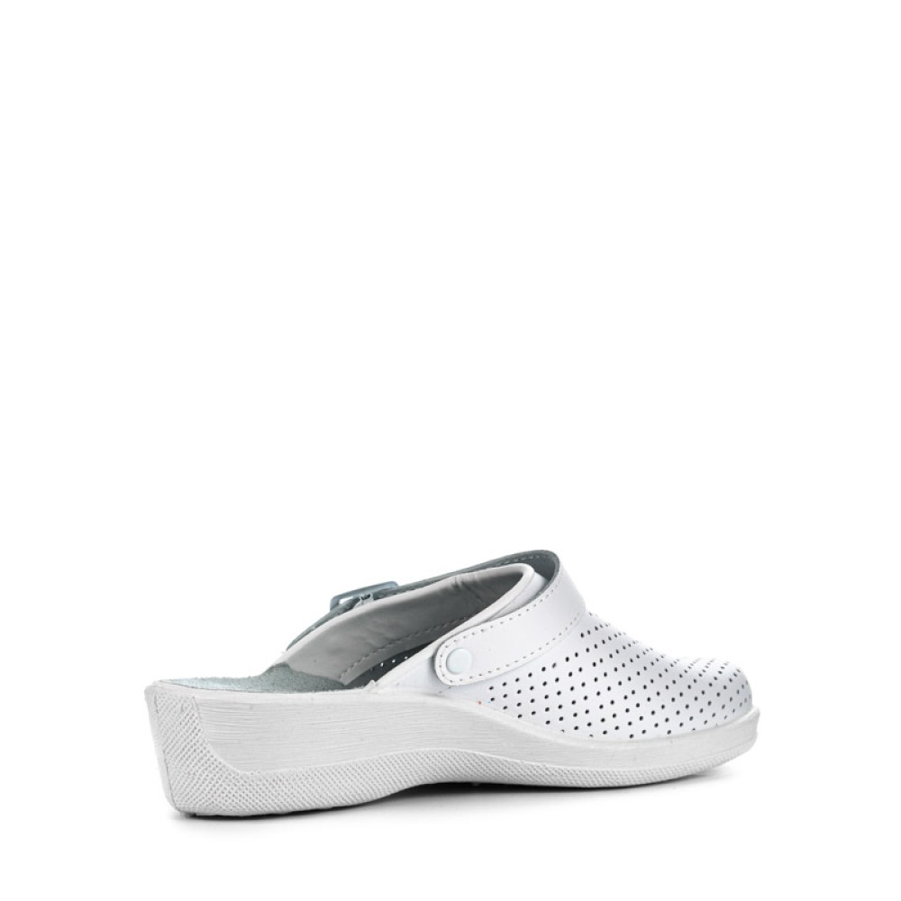 Сабо женские из натуральной кожи с ремешком на среднем подъеме цвет белый