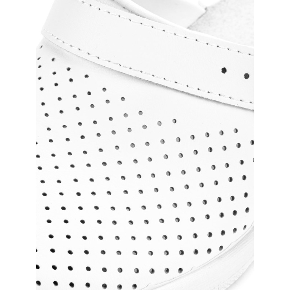 Сабо женские из натуральной кожи с ремешком на среднем подъеме цвет белый