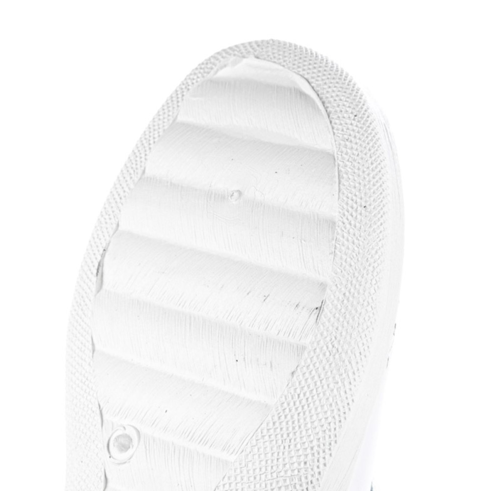 Сабо женские из натуральной кожи без перфорации с ремешком на среднем подъеме цвет белый с принтом