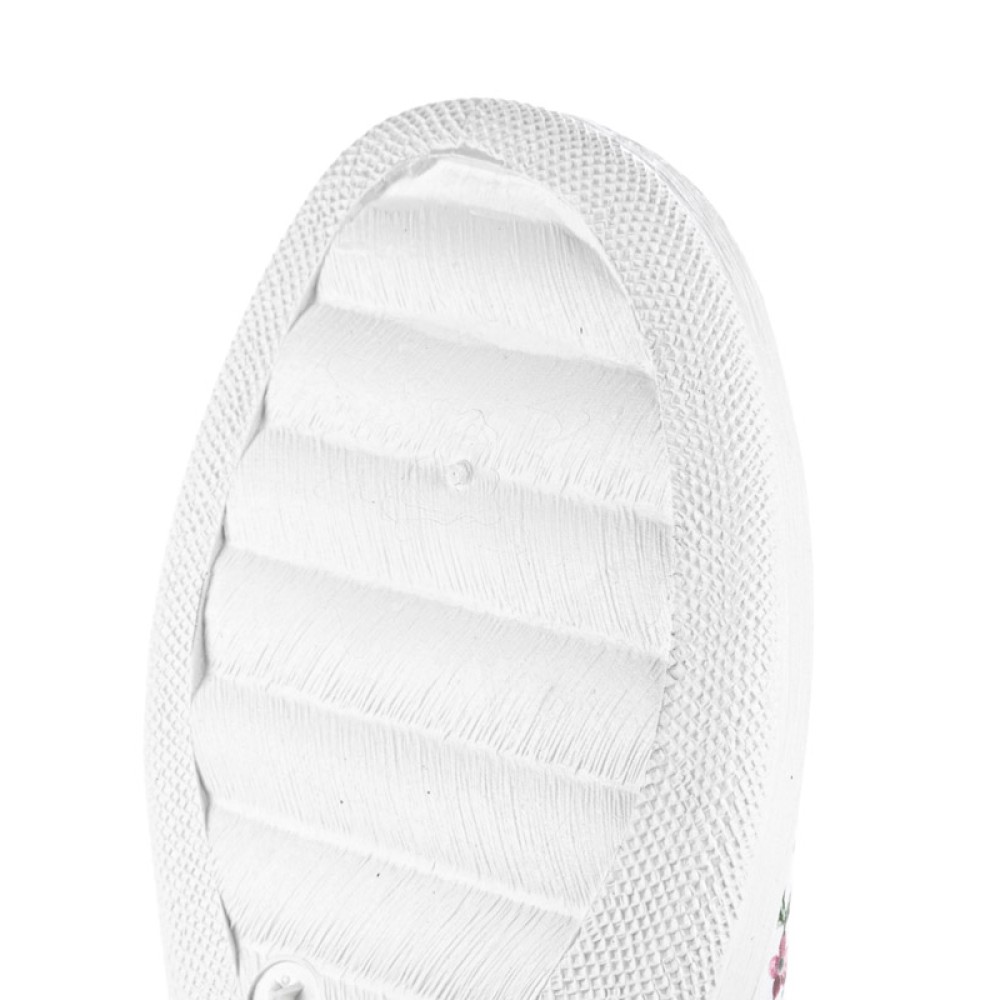 Сабо женские из натуральной кожи с ремешком на среднем подъеме цвет белый с принтом