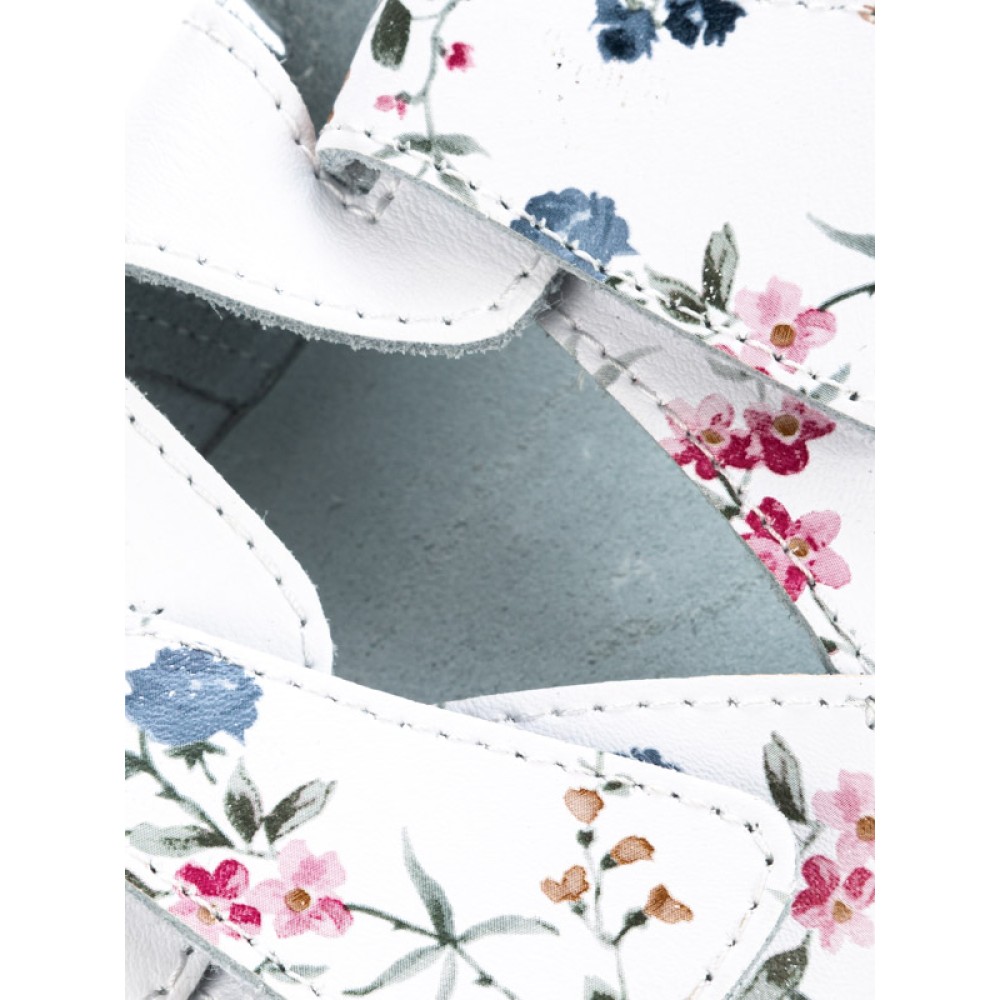 Сабо женские из натуральной кожи с открытым носом и натуральной стелькой с принтом