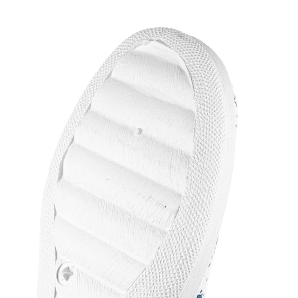 Сабо женские из натуральной кожи на среднем подъеме цвет белый с принтом