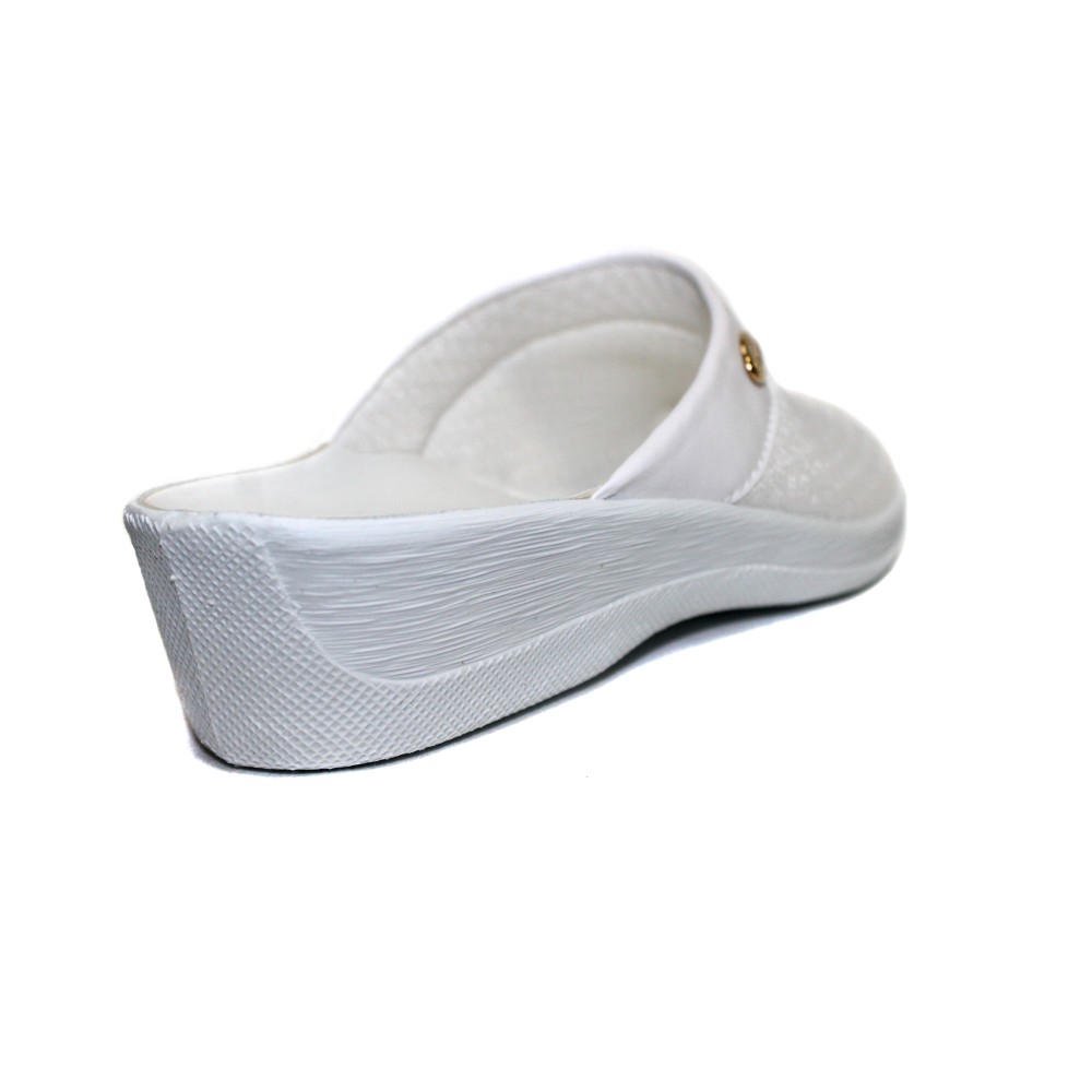 Сабо женские текстильные на ПВХ подошве цвет белый