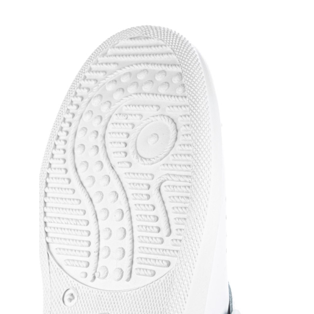 Сабо мужские из натуральной кожи с крупной перфорацией и подпятником цвет белый