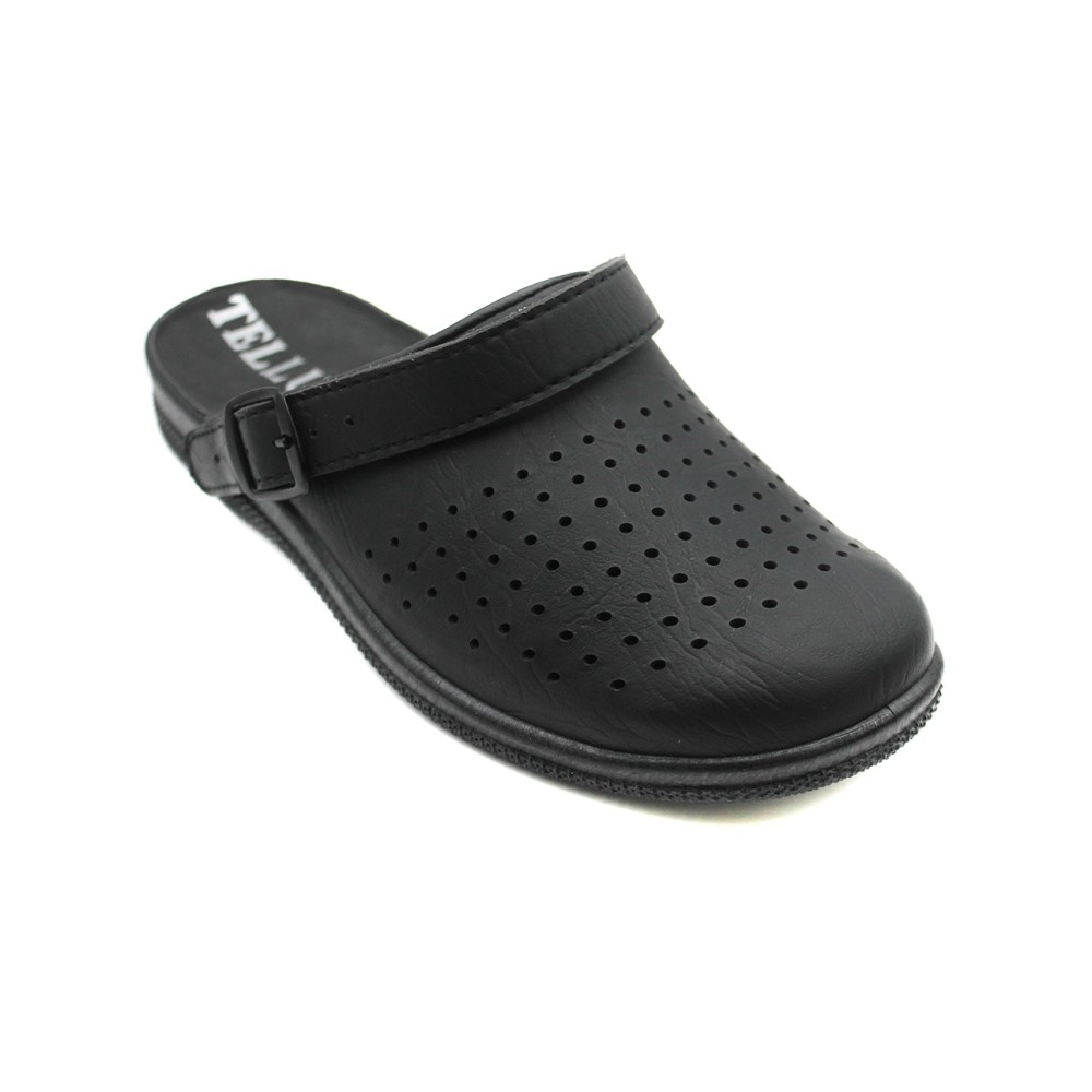 Сабо мужские из искусственной кожи с ремешком цвет чёрный