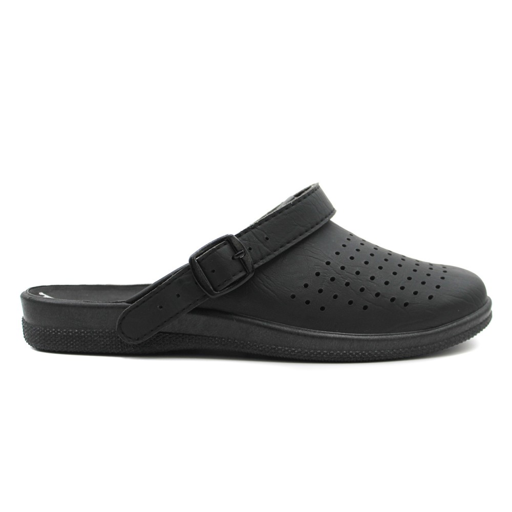 Сабо мужские из искусственной кожи с ремешком цвет чёрный