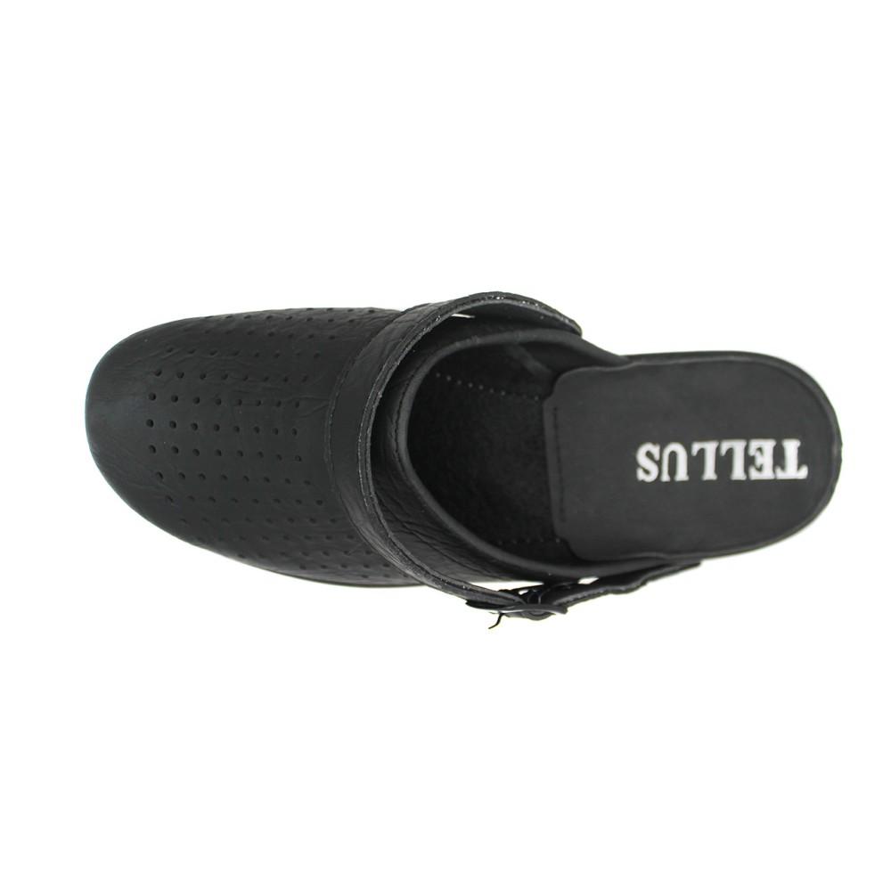 Сабо мужские из искусственной кожи с ремешком цвет чёрный