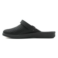 Сабо мужские из искусственной кожи с ремешком цвет чёрный Сабо мужские из искусственной кожи с ремешком цвет чёрный